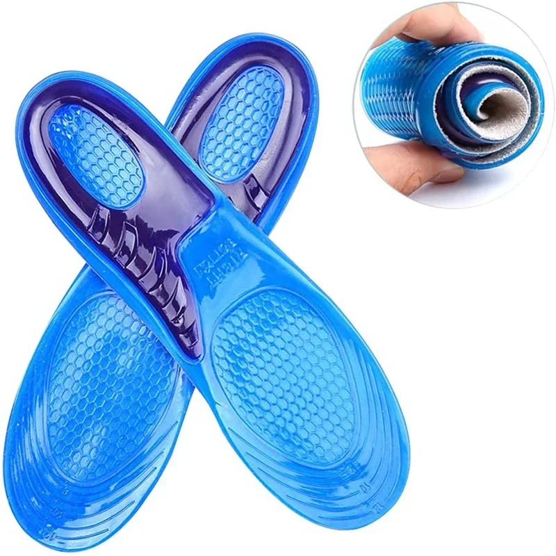 1 Paar Silikon-Einlegesohlen für Schuhe, orthopädische Einlegesohle zur Fußgewölbeunterstützung, weiche Schuheinlagen, Sport-Anti-Rutsch-Vorlage für Männer und Frauen, Schuhsohle