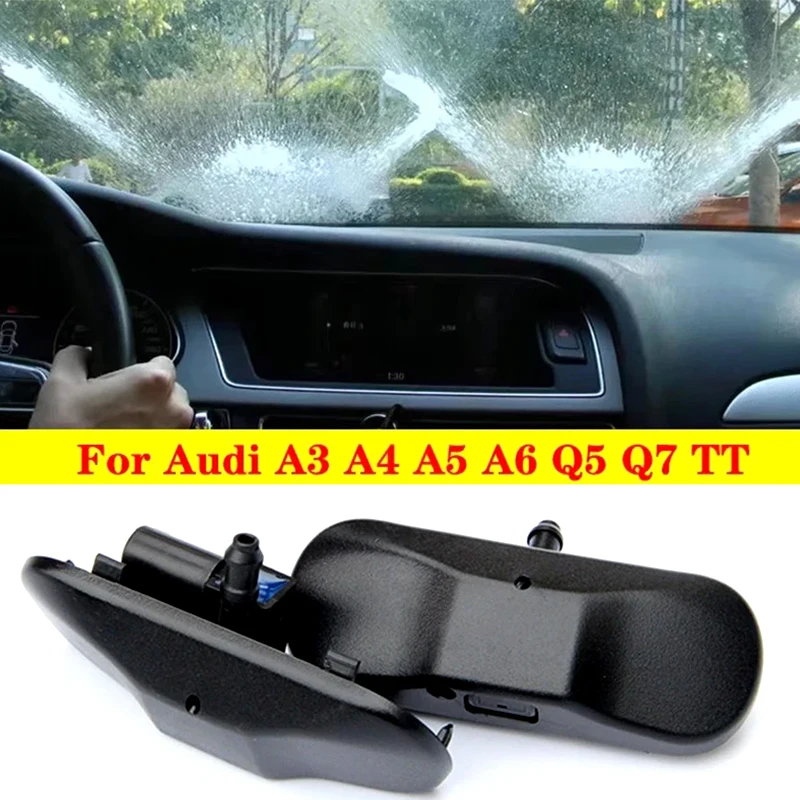 1 Pair Front Windscreen Washer Spray glass water nozzle Jet Heated For Audi A3 A4 A5 A6 A7 A8 Q3 Q5 Q7