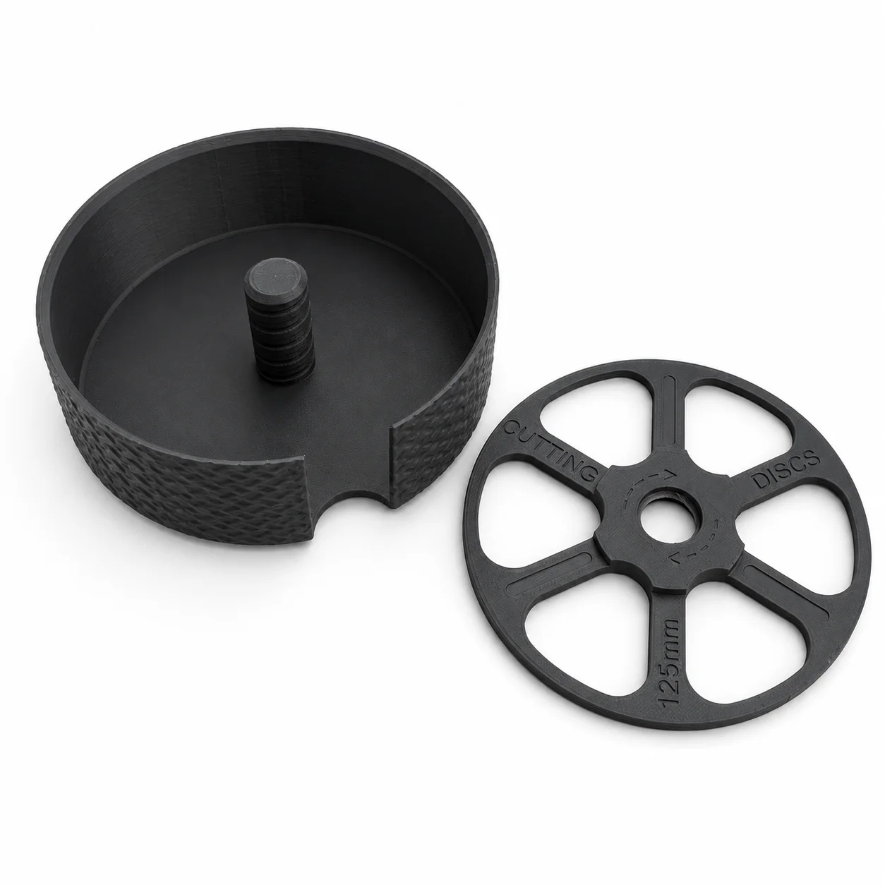 Rafford 125mm Schneidscheiben-Aufbewahrungsbox 5 Zoll Stapelbare Winkelschleifer-Scheibenhalterung mit Schraubverschluss-Deckel Schwarz Grau – Detail 8