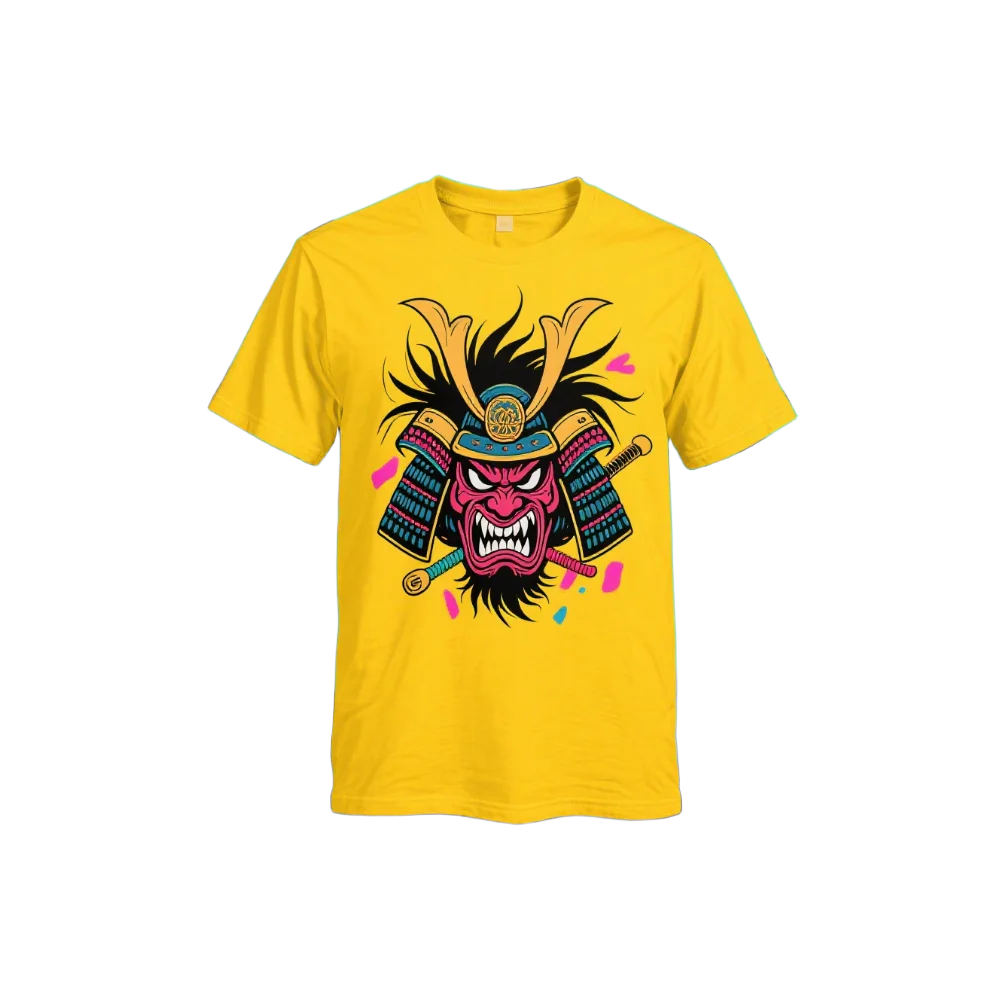 

Japanese Samurai head print,men's cotton short-sleeved T-shirt, round neck top, soft and breathable,washable,limited time offer