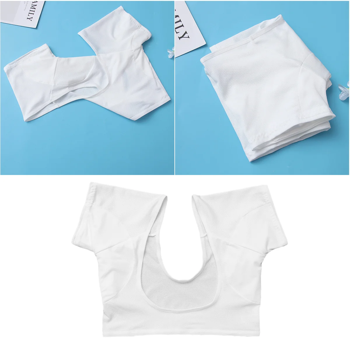 Workout Sweat Vest Jogging Women Underarm Pads Tank Sweatshirt Reusable