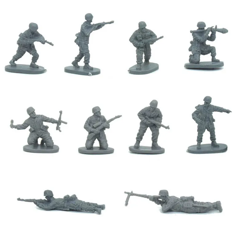 Miniature 1/72 pvc  model super mini  ww2 Soldier Model Germman Air Force Parachute Airborne Gunman 10pcs/set