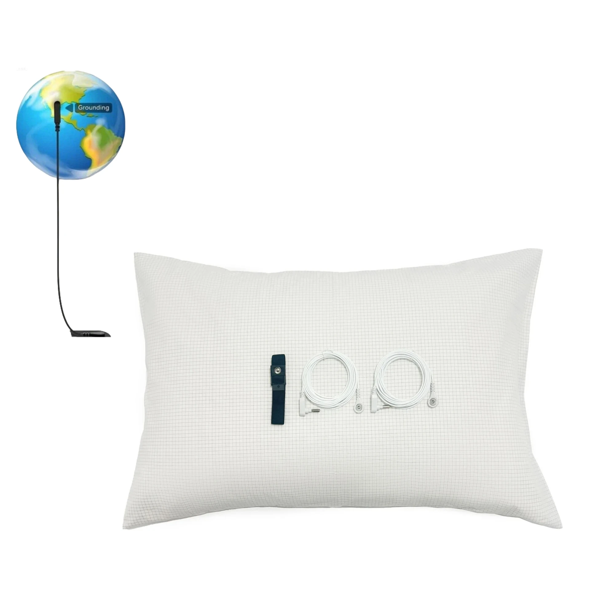 

10%Silver Fiber Pillowcase with Earthing Card Radiation-Proof Grounding Kits EMF Protection for Better Sleep