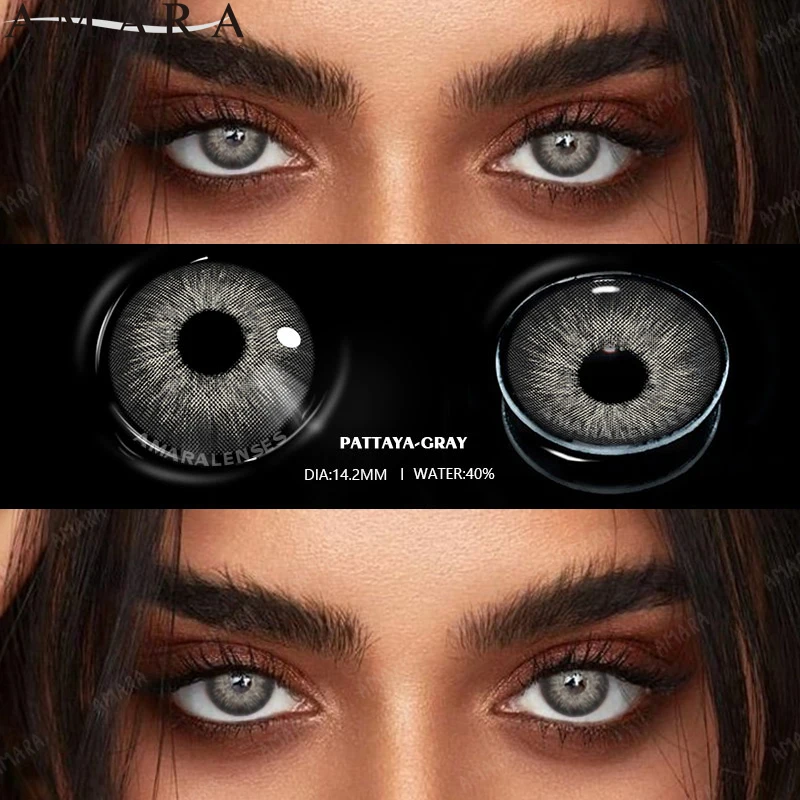AMARA Natural Colored Contacts Lenses 2pcs Blue Contacts Beautful Pupils Color Contacts Yearly Makeup Green Eyes Contact Lens