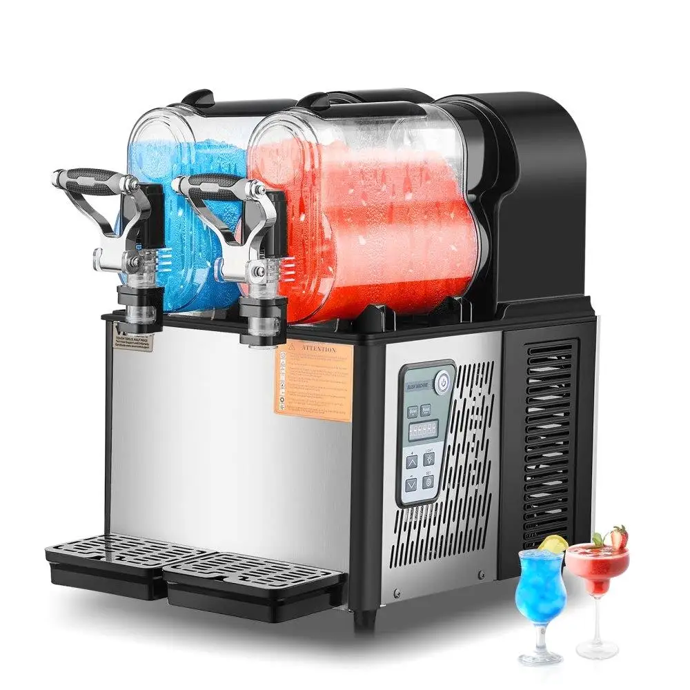 

Commercial Slush Machine 3L 340W Stainless Steel Slush Drink Maker with Temperature Control and Automatic Cleaning