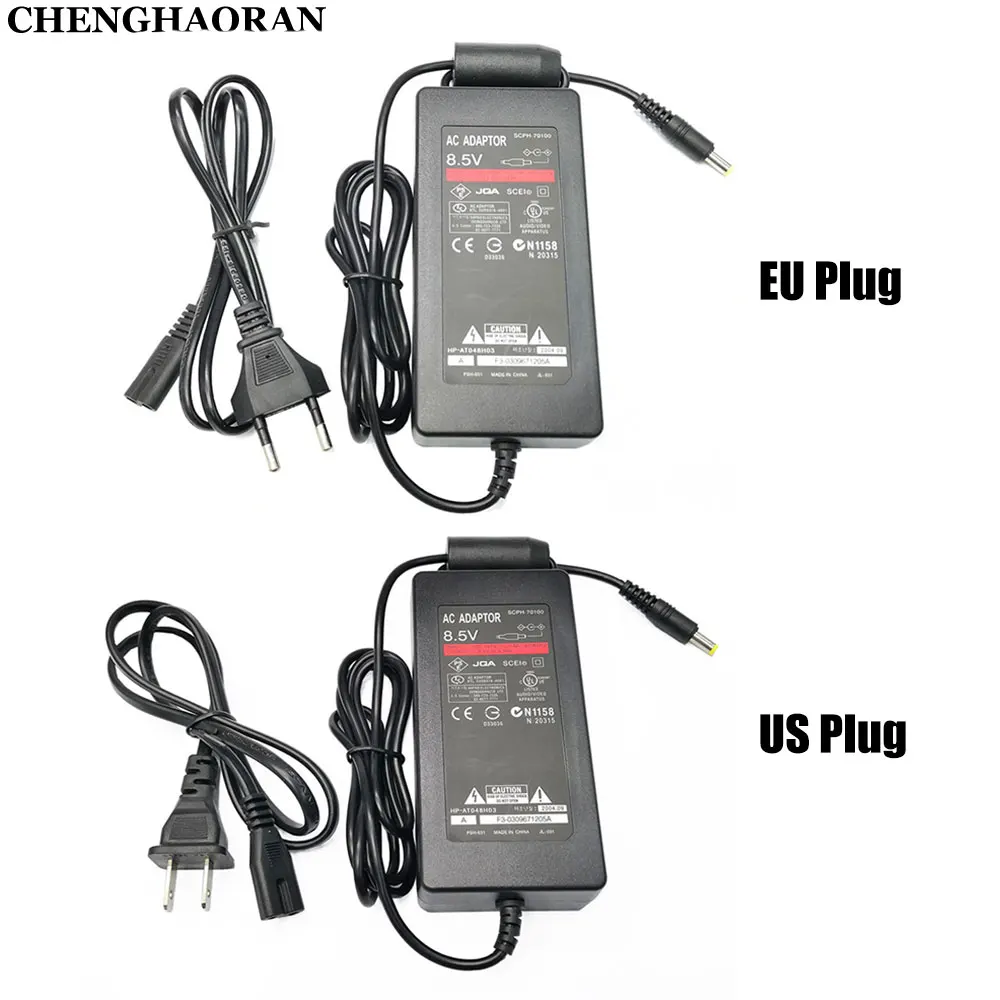 

1Set AC Adapter Charger Cable Cord For PS2 Slim 70000 Series Game Console DC 8.5V AC Adaptor Charger Power Supply US/EU Plug