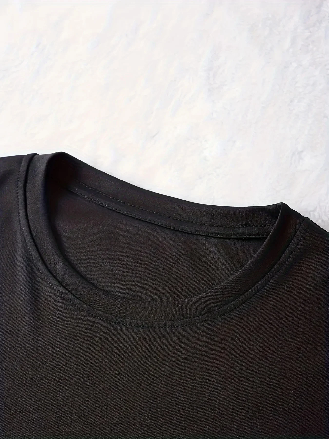 تي شيرت نسائي صيفي مقاس كبير مطبوع عليه حروف Q وأكمام قصيرة ورقبة دائرية فضفاض كاجوال فستان عالي الشارع للجنسين #5