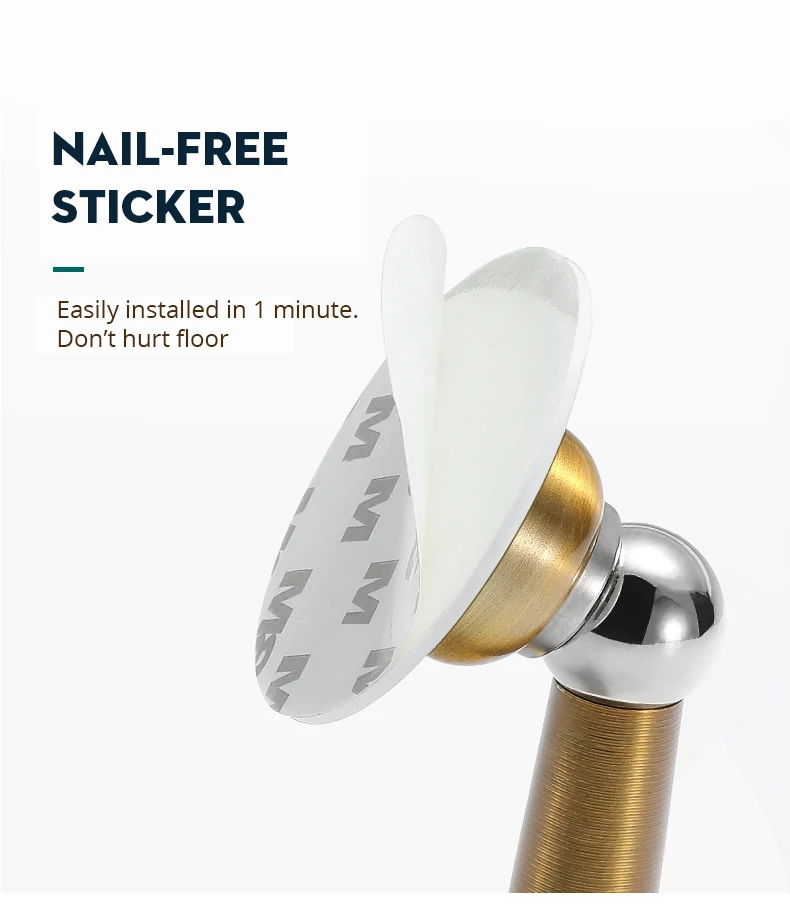Stainless Steel Magnetic Doorstop Non-Punch Wind-Proof Door Stopper Wall Mounted Floor Mounted Door Holder Door Hardware image 5