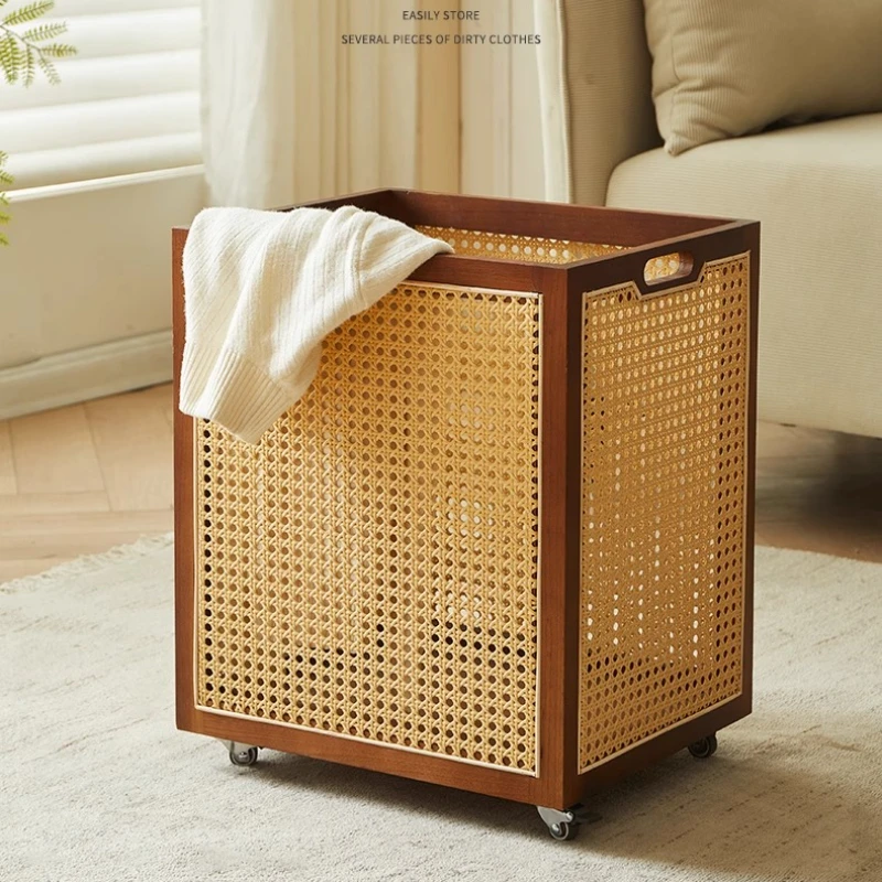 

Dirty clothes basket Household clothes storage basket Rattan storage bucket Plush toys High value dirty clothes basket