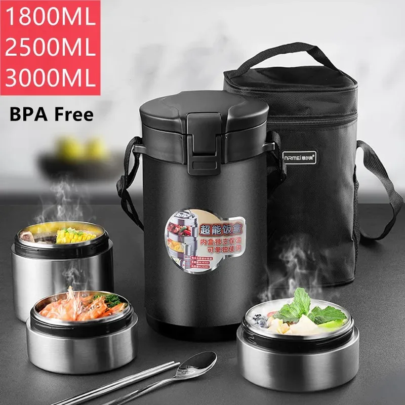 Large Capacity Stainless Steel Thermal Insulation Lunch Box Multi-layer Portable Food Storage Container Leakproof Bento Box