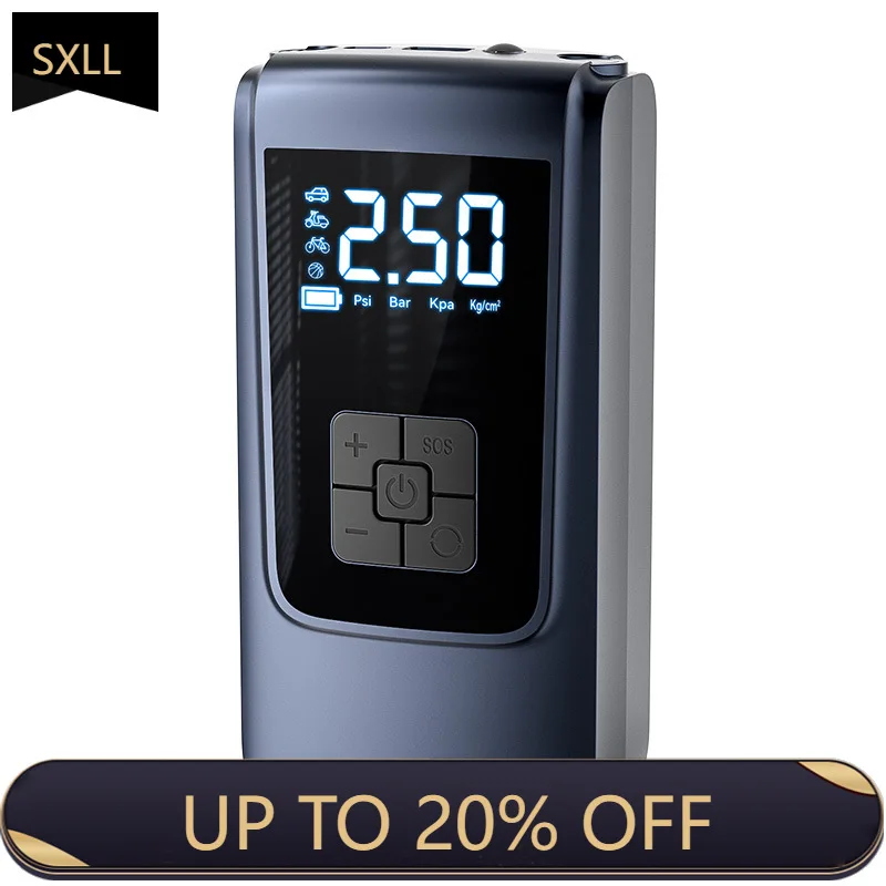 

SXLL Rechargeable Air Compressor Car Tire Electric Portable Air Pump Tire Inflator
