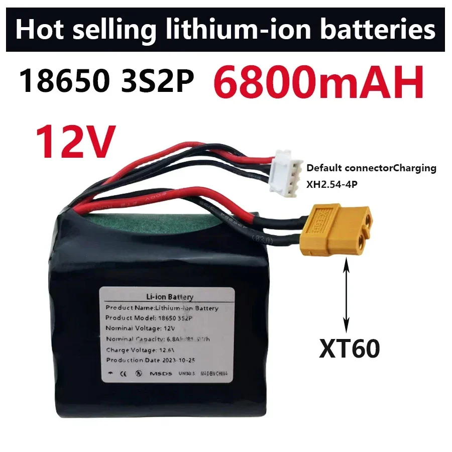 The best-selling 3S2p 12V 18650 lithium-ion 6800mAh rechargeable battery with Bms lithium battery pack protection board