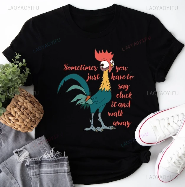 Sometimes You Just Have To Say Cluck It and Walk Away Funny Quote Rooster Humor Funny Chicken Sarcastic Harajuku Short-sleev Tee