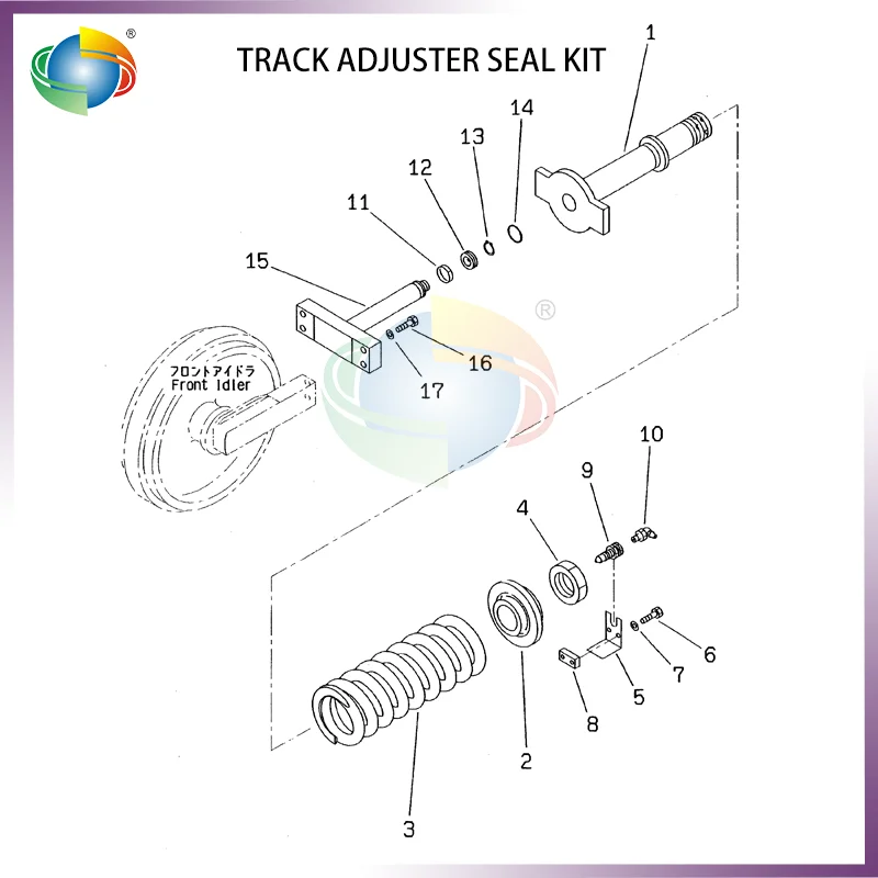 201-30-72320 201-30-72321 TRACK ADJUSTER SEAL KIT FOR KOMATSU EXCAVATOR PC60-7 PC70-7