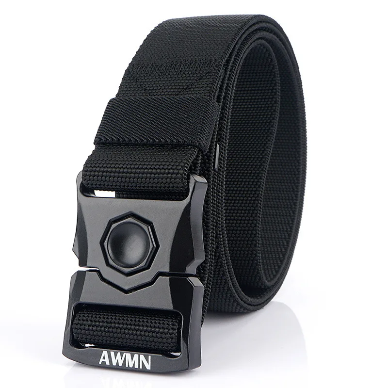 

DHL 50Pcs Elastic Belt Alloy Pluggable Buckle Outdoor Casual Tactical Designer Belts Breathable Adjustable Male Jeans Pants Belt