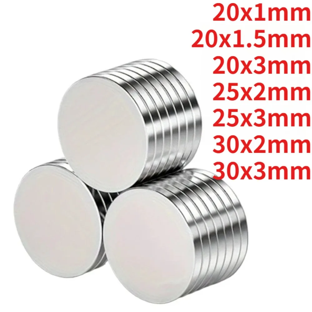 Discos Magnéticos Redondos e Planos 20x1mm-30x3mm, Adequados para Ornamentos de Geladeira, Ornamentos Artesanais, Acessórios de Hardware para Bolsas