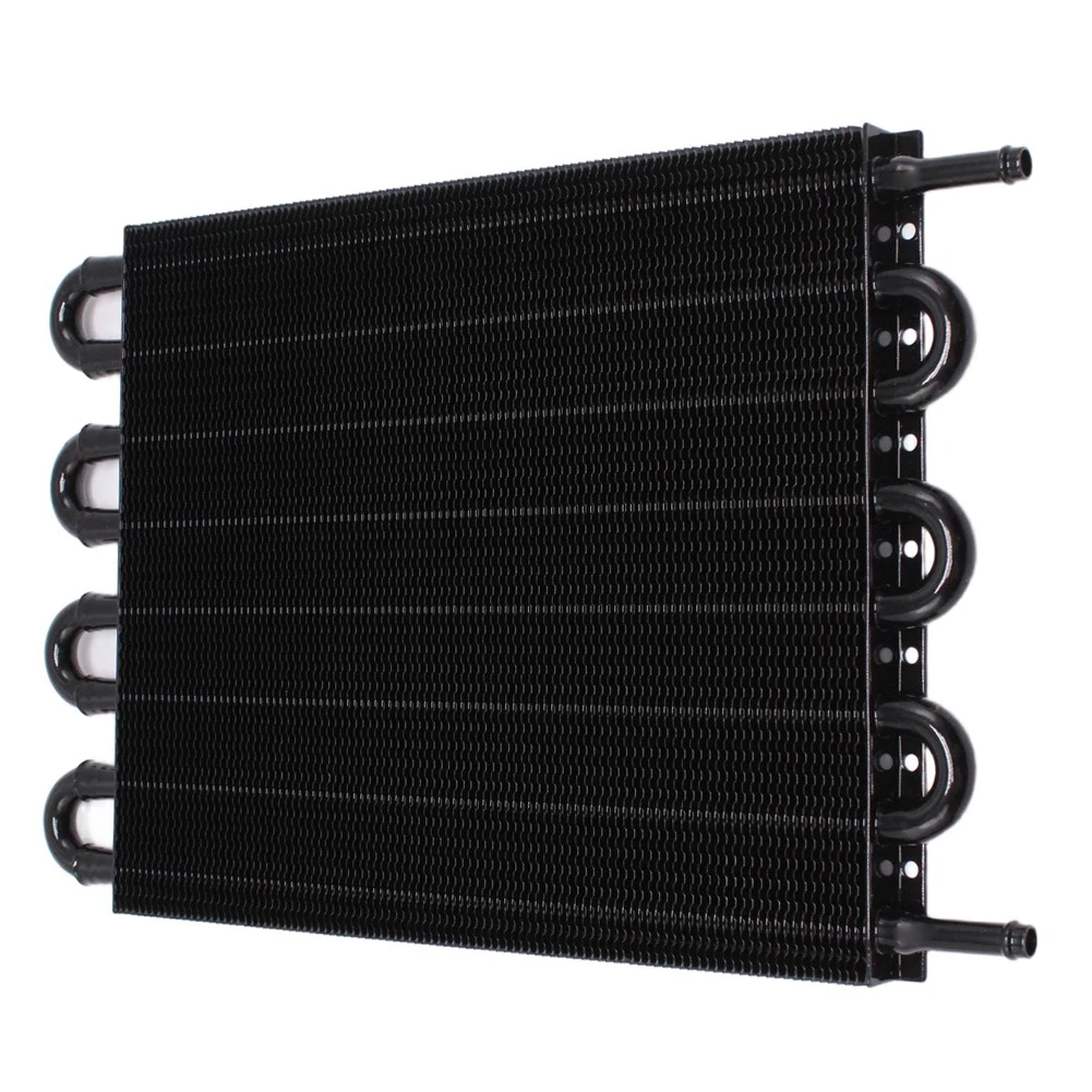 Aluminum 8-Row Oil Cooler Kit Black Radiator for Car Front Bumper Auto Manual Transmission Heat Management System