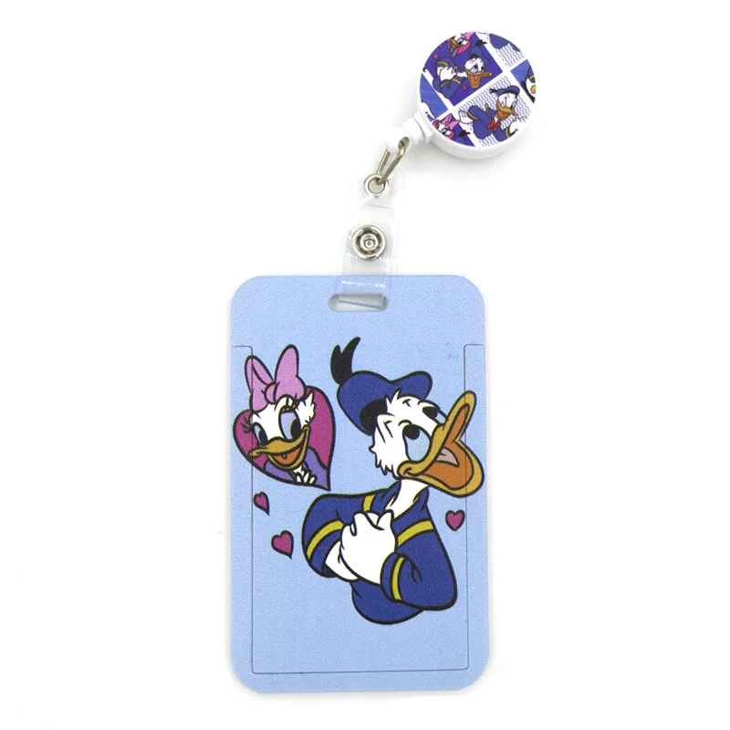 

Donald Duck Cartoon Cute Credit Card Holder Lanyard Women Men Kid Badge Reel ID Name Bus Clips Card Badge Holder Card Cover