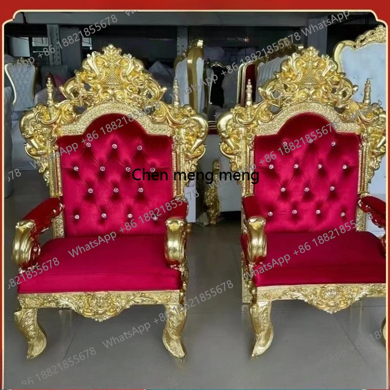 Factory Outlet Hotel Bright Gold High Back King Seat Clubhouse Wedding Sofa Chair