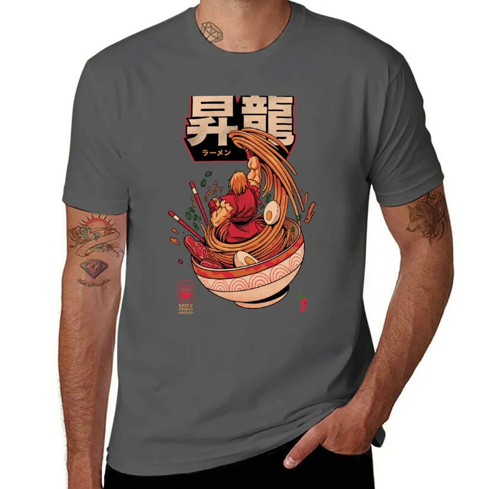 Camiseta picante Shoryu Noodles, camisetas para hombre, camiseta de lujo para hombre