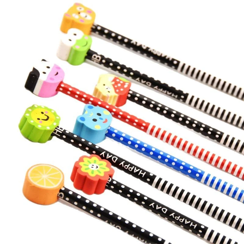 Cartoon Animals HB Pencil Wooden Pencil with Removable Eraser Cute Erasable Corrector 40pcs Randomly image 5