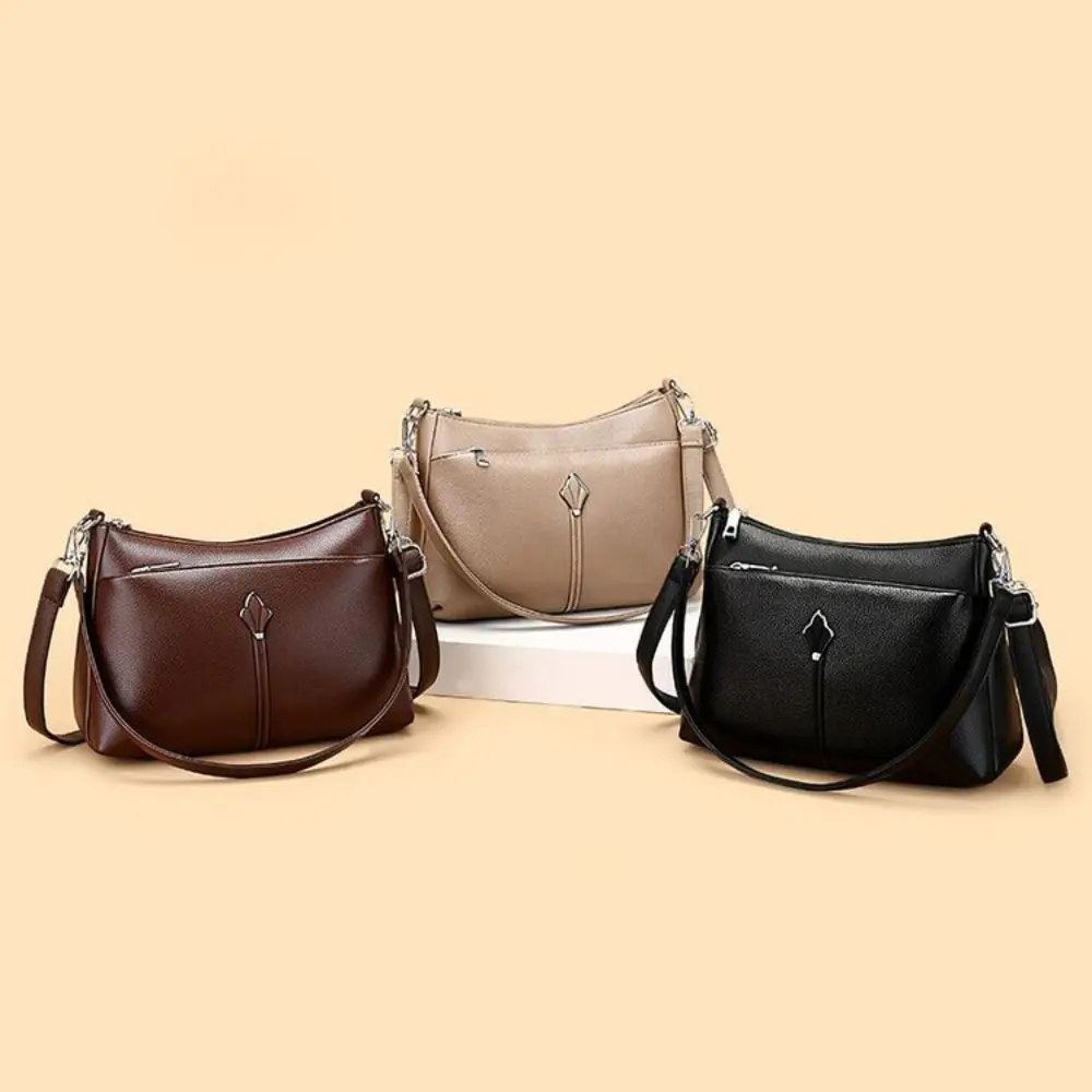 

Fashionable Soft Leather Women's Bag Large Capacity Casual Style Leather Bag Leisure Style Simple Design Crossbody Bag Urban Use