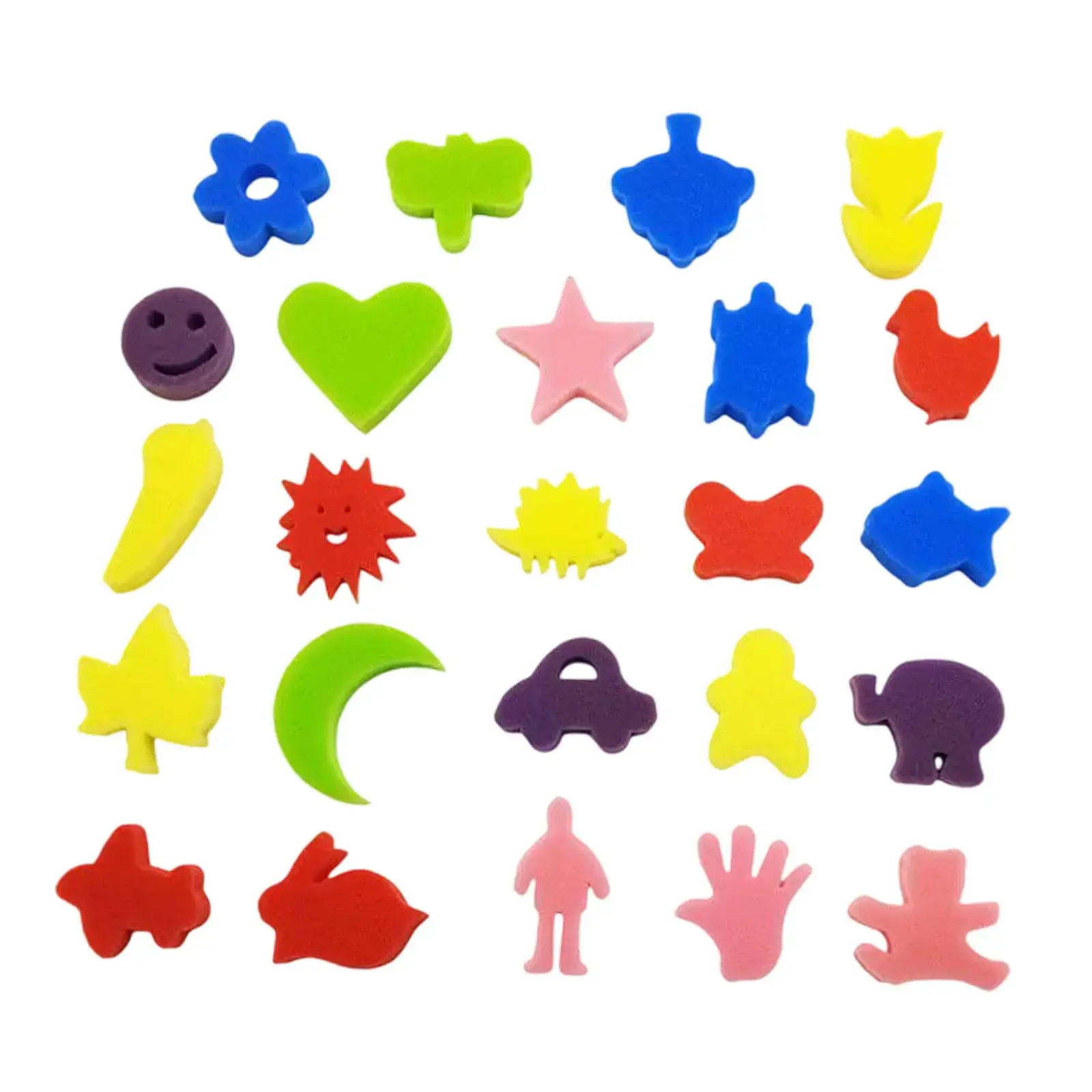 

24 шт. детская губка для рисования для детей, краска для граффити, разные узоры, моющиеся губки для рисования для детского сада, детской комнаты