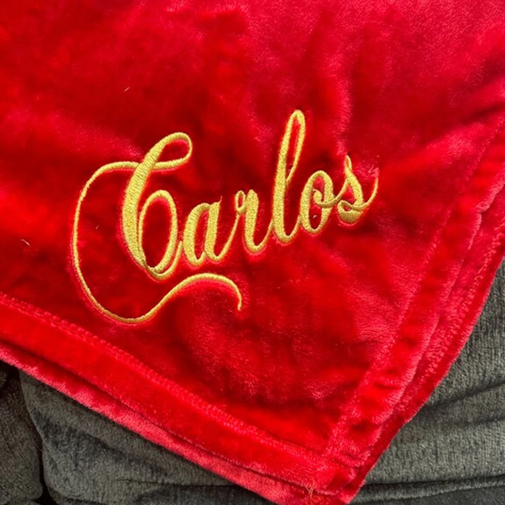

Thick Winter Kids Velvet Blanket Custom Embroidered Name Flannel Bed Sheet Baby Cover Blanket Newborn Baby Birth Gift Blankets