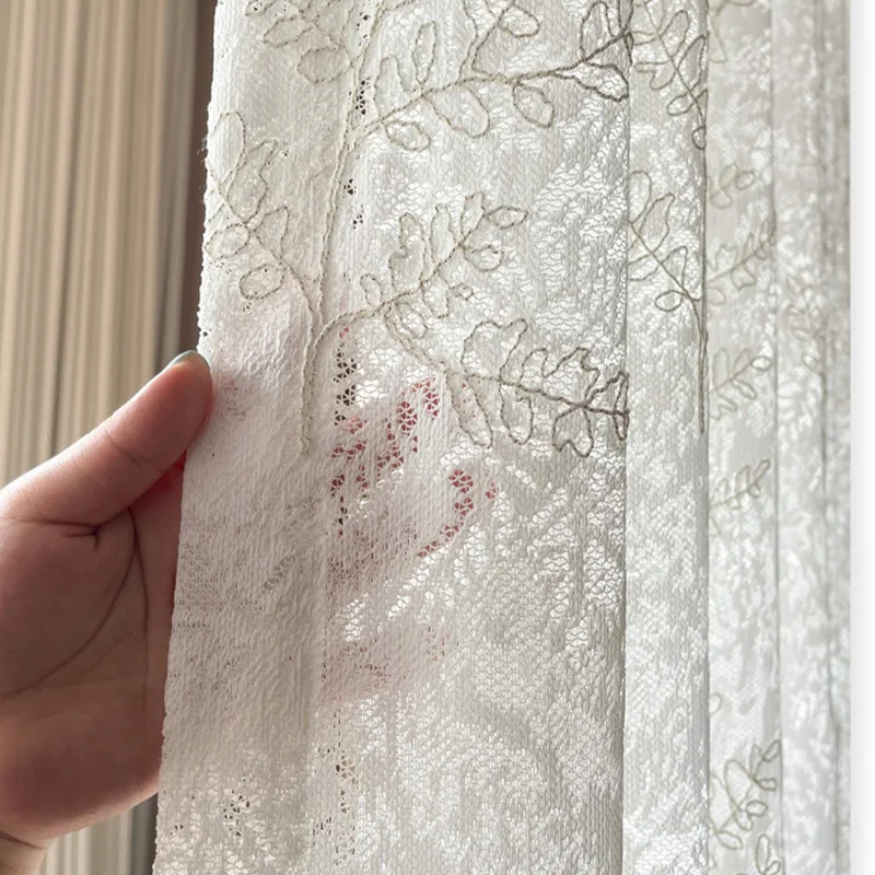 Luxurious Window Curtains for Living Room Embroidered Thick Tulle for Window Drapes for Bedroom Insulated Elegant Shade Cover