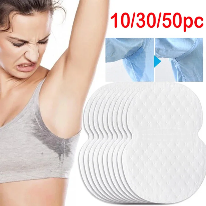 Almohadillas absorbentes de sudor para axilas, pegatinas antisudor desechables, 10/30/50 unidades