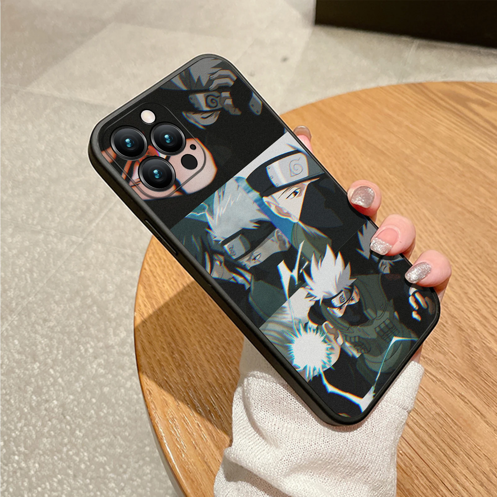 MINISO Hoesje voor iPhone 16 Pro Max Anime Kakashi Hokage Raikiri Zachte Siliconen Cover voor iPhone 16 15 14 13 12 11 Pro Max Plus