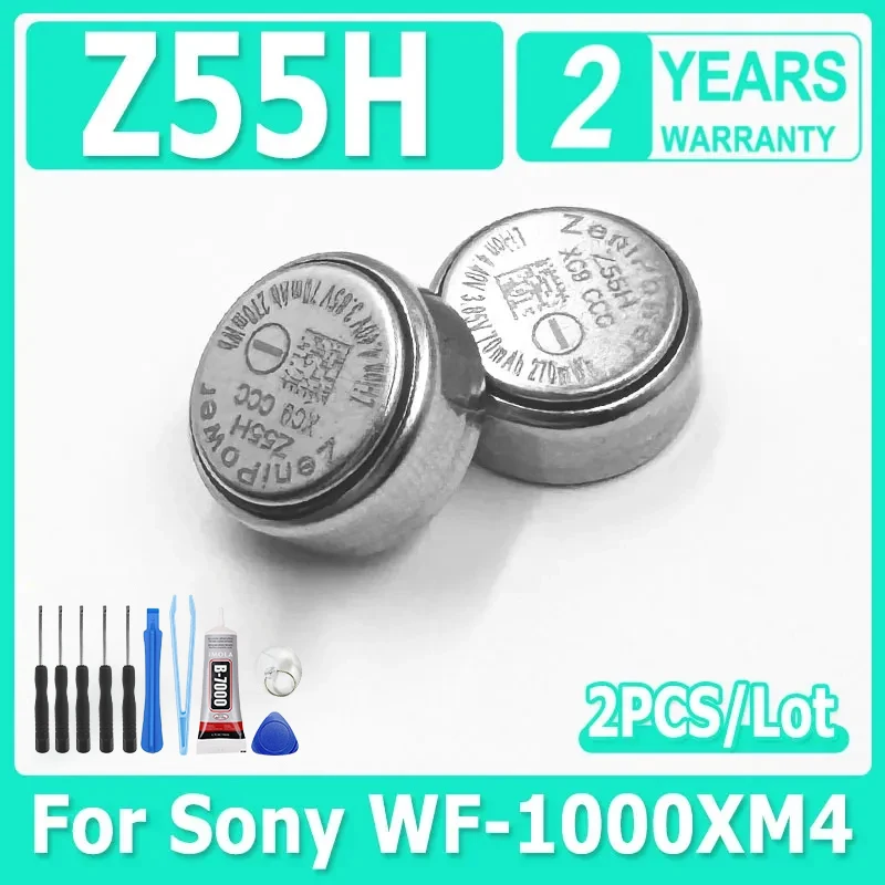 

2pcs/lot New Z55H Replacement Bateria CP1254 1254 for Sony WF-1000XM4 XM4 Bluetooth Headset Battery 3.85V 70mAh Z55H