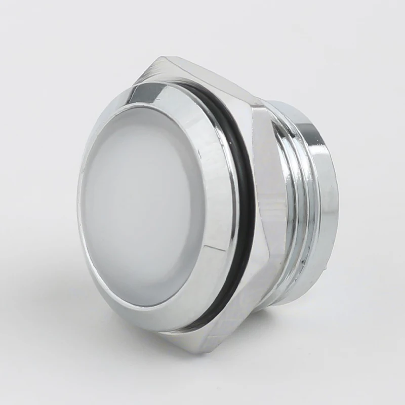 16MM Soft Light LED Power Indicator Light IP66 Rated Red/Green/Yellow/Blue/White 24V Nickel-plated Brass Shell for Control Panel