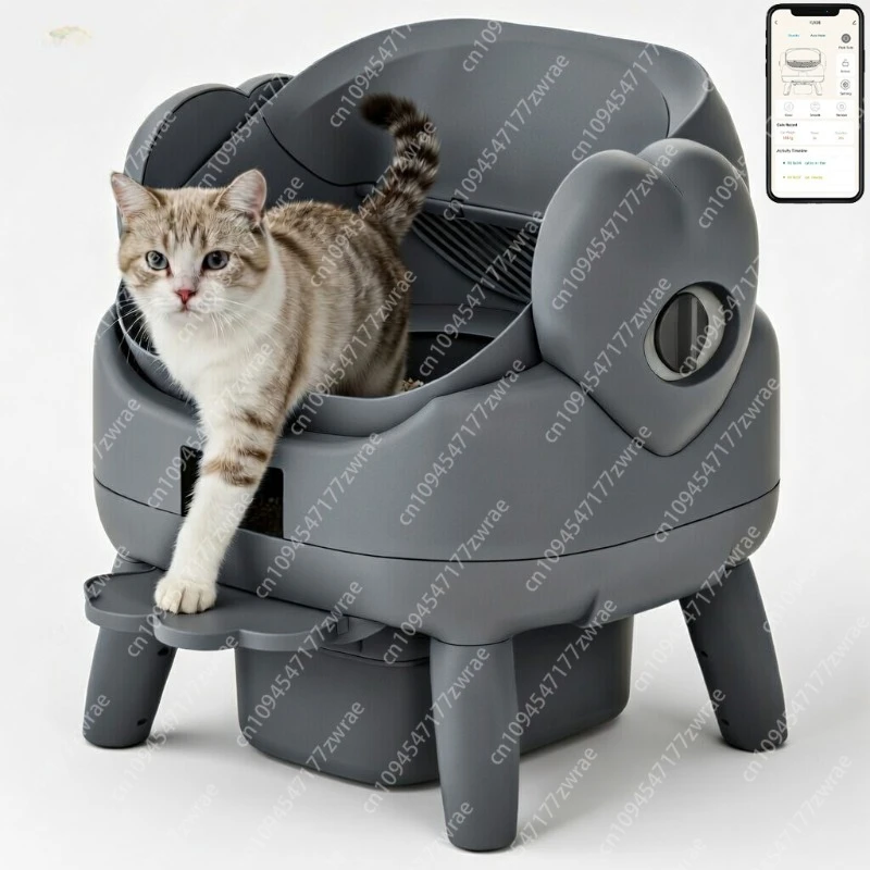 Self Cleaning Cat Litter Box Automatic Cat Litter Box Smart APP Open Design with Dual Safety and Weight