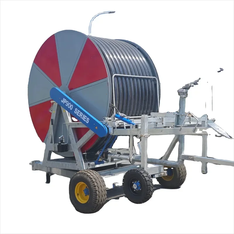 Durable Metal Agricultural Travelling Irrigator Hard Hose Reel with Motor and Gearbox Farm Hose Irrigation Sprinkler Machine