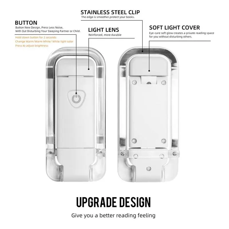 Book Light Book Light Clip On Book Blue Light Blocking Eye Care Lamp 3 Brightness Adjustable Clip On LED Book Light For Kids