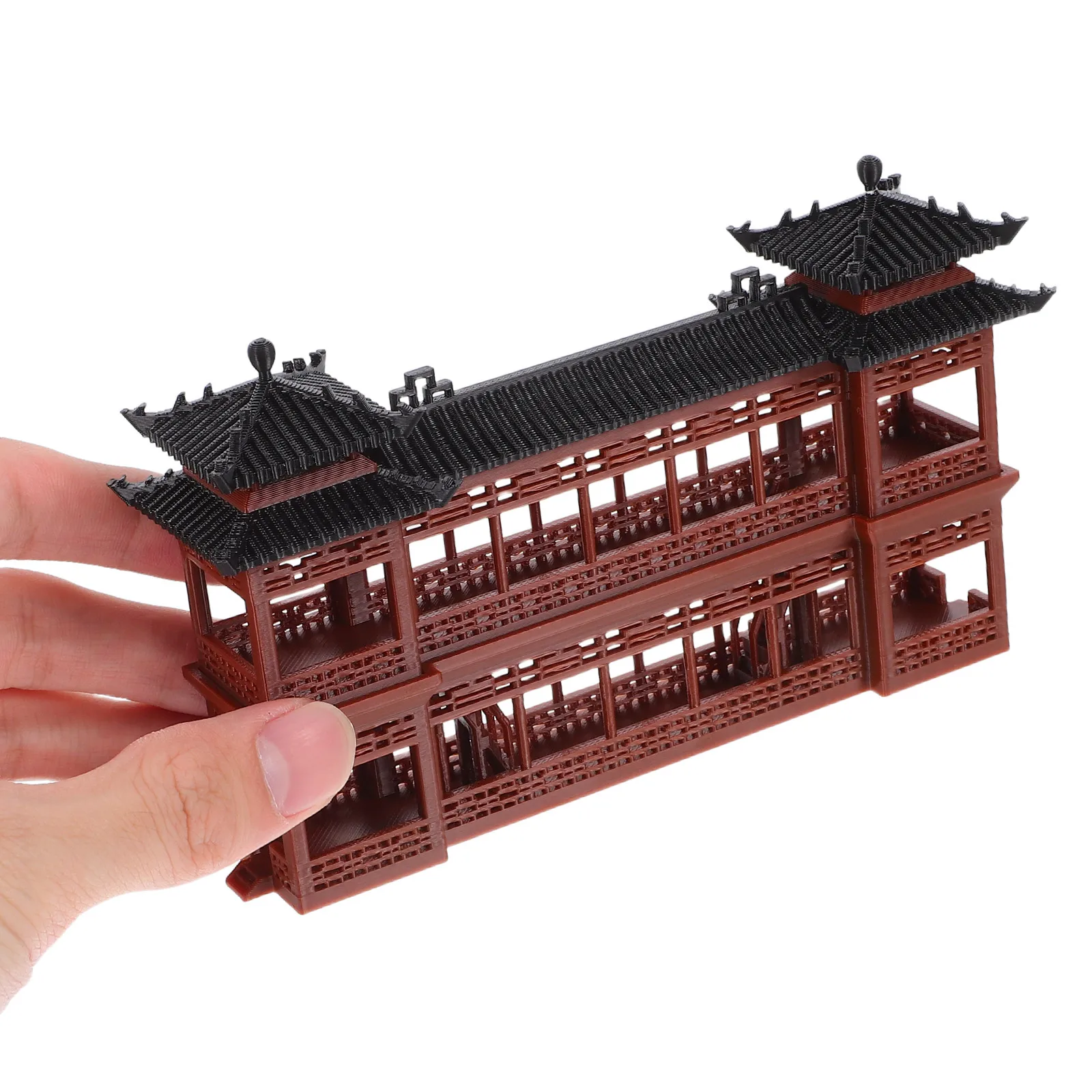 جناح صغير من البلاستيك على الطراز الصيني القديم جناح مصغر لحديقة حوض السمك والمكتب المنزلي والمناظر الطبيعية المزخرفة