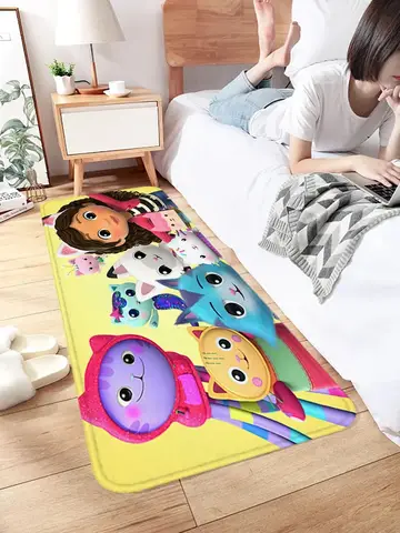 거실 러그 Gabbys 인형 집 발 카펫 입구 현관 매트 카와이 러그 바닥 카펫 안티 슬립 매트 홈 주방 복도 장식