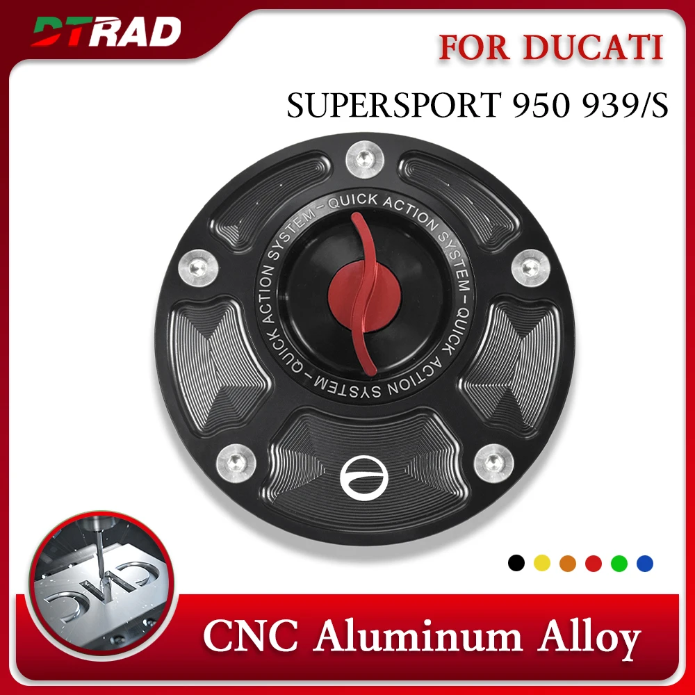 

New 2025 For Ducati Supersport 950 939/S 600-1000 Series CNC Quick Oil Tank Cover Keyless Action Fuel Cap Motorcycle Accessories
