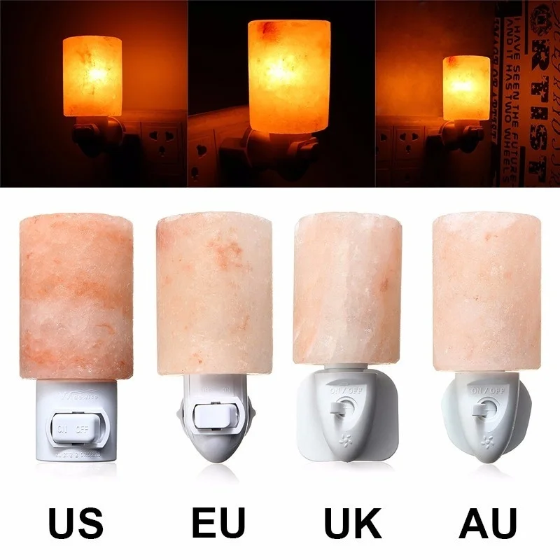 Veilleuse en sel de l'himalaya 15w, lampe en cristal naturel, purificateur d'air, décoration murale de la maison, prise ue/us/uk/au