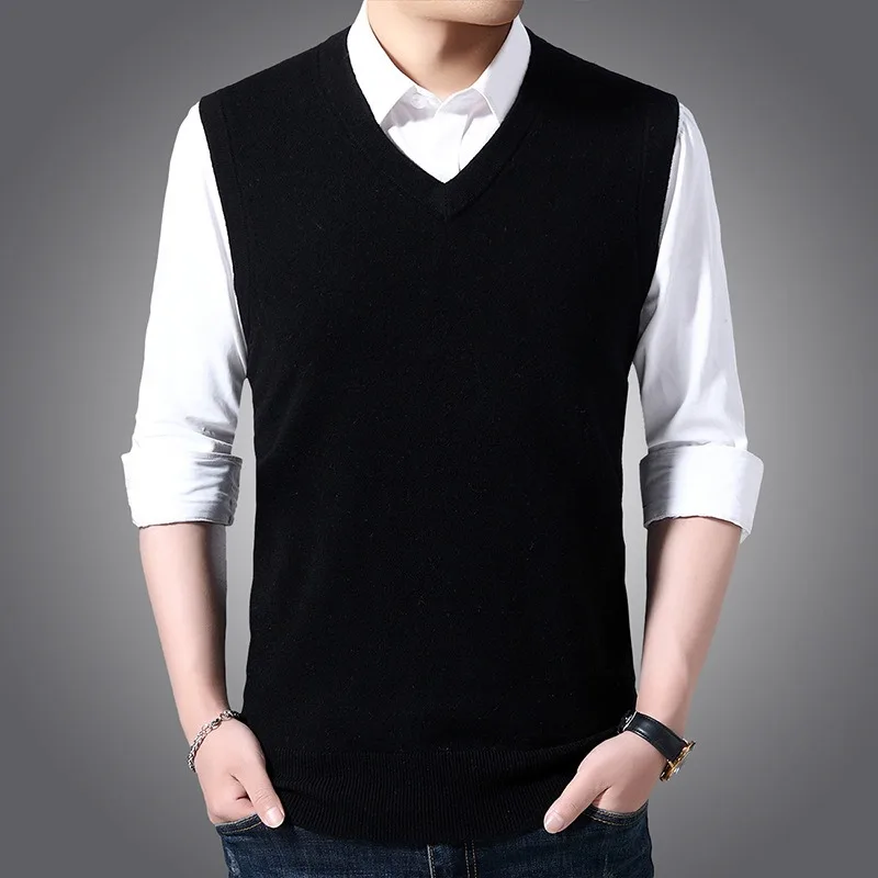 Hot Sale Sweater Vests for Man Warm Winter Casual Business Interior Waistcoat Men Cardigan Knitted Sweaters Autumn Tops Clothing