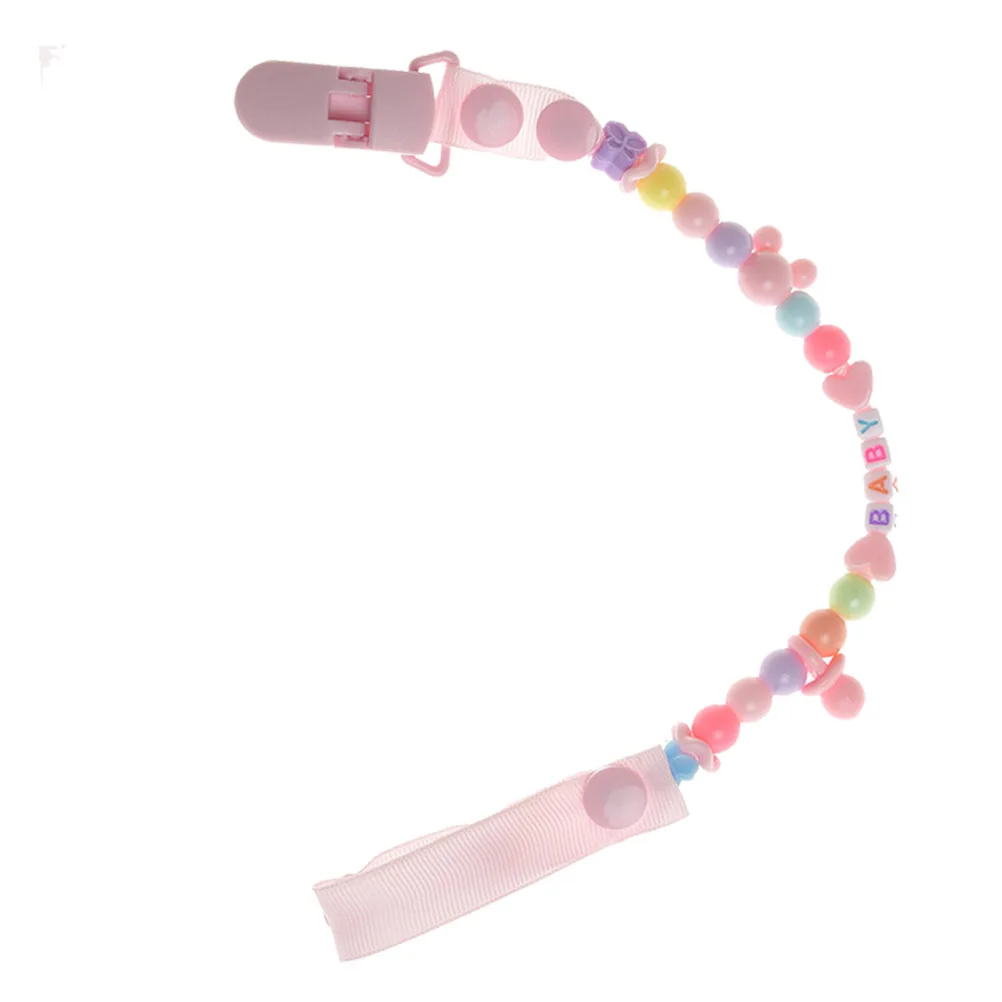 

Pacifier Clip Beaded Baby Soother Holder Multi-Style Spacers Safe For Kids Skin-Friendly Pacifier Chain Clip Teething Clips