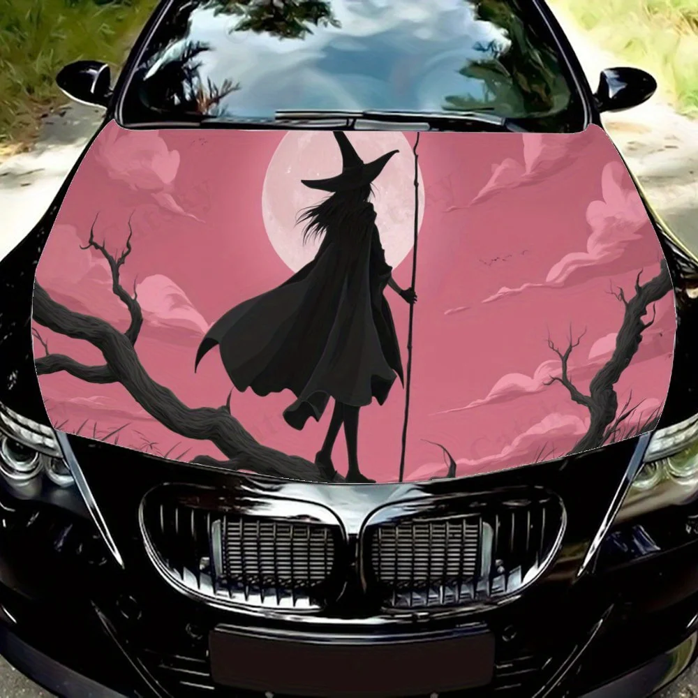 

Moonlit Witch car hood stickers, waterproof self-adhesive, scratch resistant, easy to stick, durable car PVC stickers, car decor