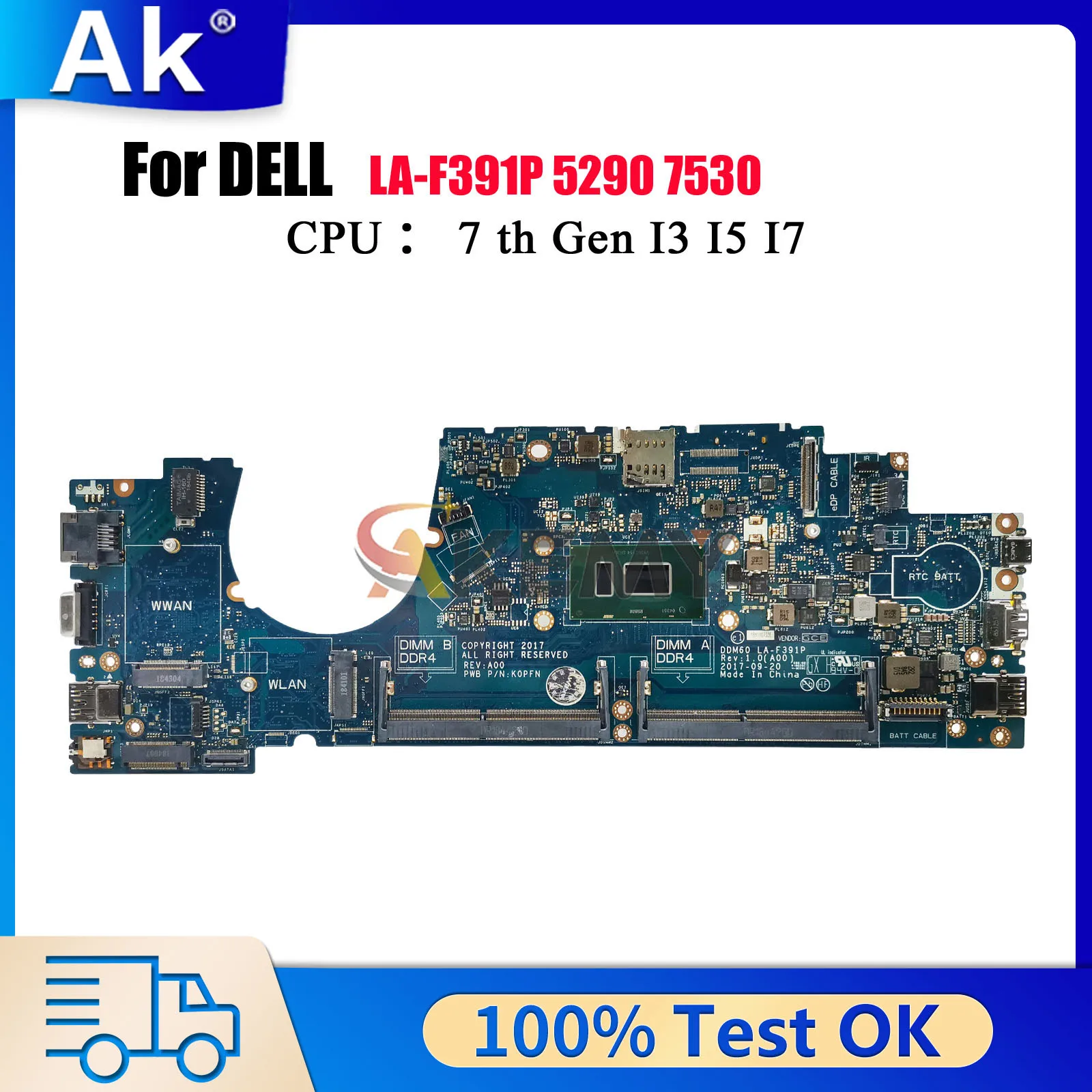 

LA-F391P Mainboard For Dell Latitude 7530 5290 with i3 i5 i7 7/8th Gen CPU CN-02723N 0WHPNW 0GRNH7 01KWXC 100% Fully Tested