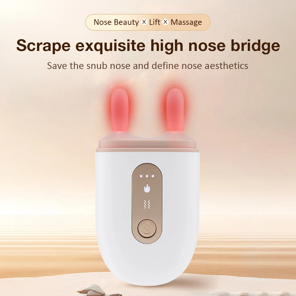 Elektrische Face Lifting Scraping Massage Rood Licht Verwarmde Lifting Massage Verminderen Wallen Neus Trigger Point Trilling Massager