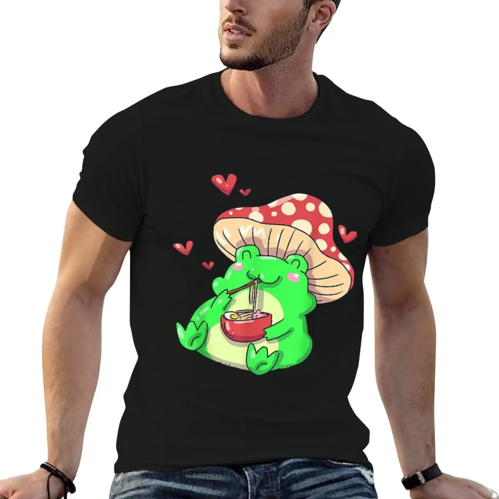 

Frog Mushroom Hat Cottagecore Aesthetic T-Shirt t shirt custom print man t shirt summer graphic t shirts for man T-shirt