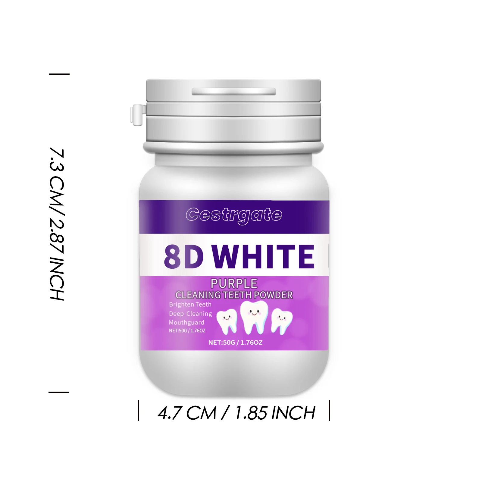 مسحوق تبييض الأسنان الأرجواني 8D، 50 جرام/1.76. أونصة - مسحوق التنظيف العميق وتنظيف الأسنان، معجون أسنان منعش، منتجات العناية بالأسنان #2