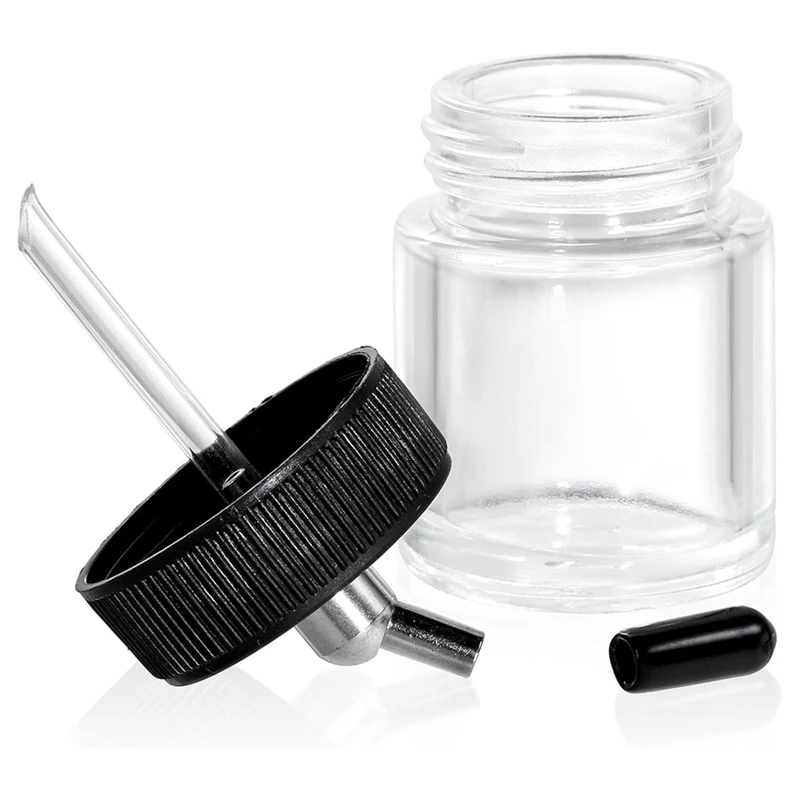 10 Pack Glass Airbrush Bottles Kit, 22Cc Empty Airbrush Jars, Clear Airbrush Paint Storage Pot