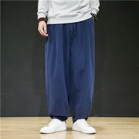 Cotton and Linen Casual Men's Summer Casual Loose Trend Cotton and Linen Versatile Nine-point Chinese Style