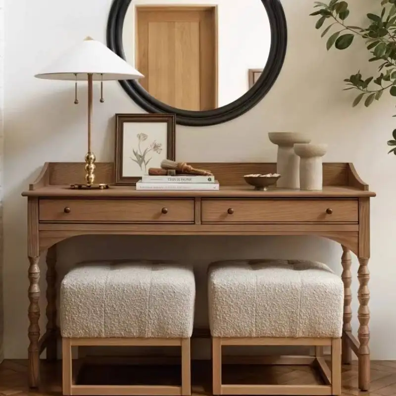 

Modern Mirror Dresser Eithe Girl Makeup Luxury Women Wooden Dressing Table Storage White Large Coiffeuse Nordic Home Furniture